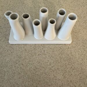 Elegant White Ceramic Vase Set ~ no box